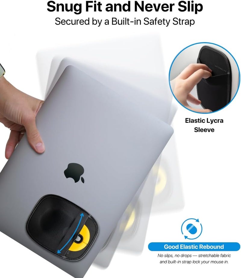 Afterplug Stick-On Mouse Holder, Adhesive Storage Pouch Compatible with Logitech Anywhere, Pebble & Pop, Magic Mouse 1 & 2, Slate Blue - Image 5